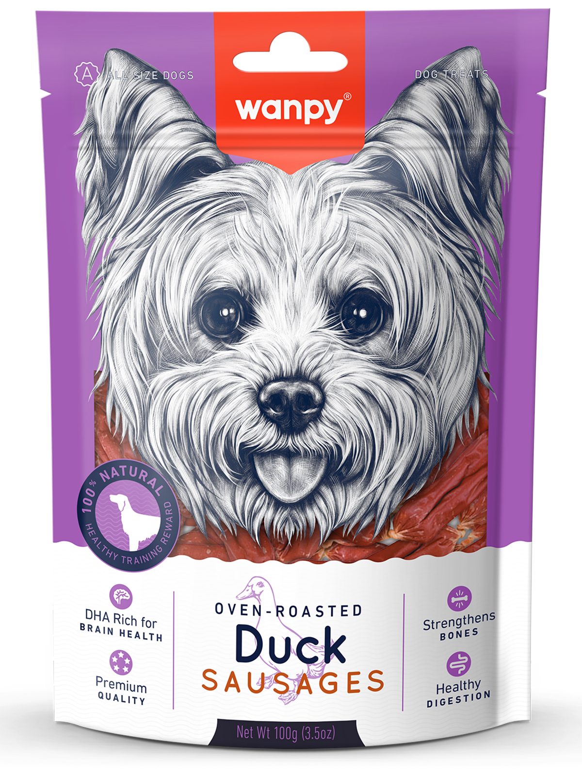 Wanpy Dog лакомство утиные сосиски 100 г
