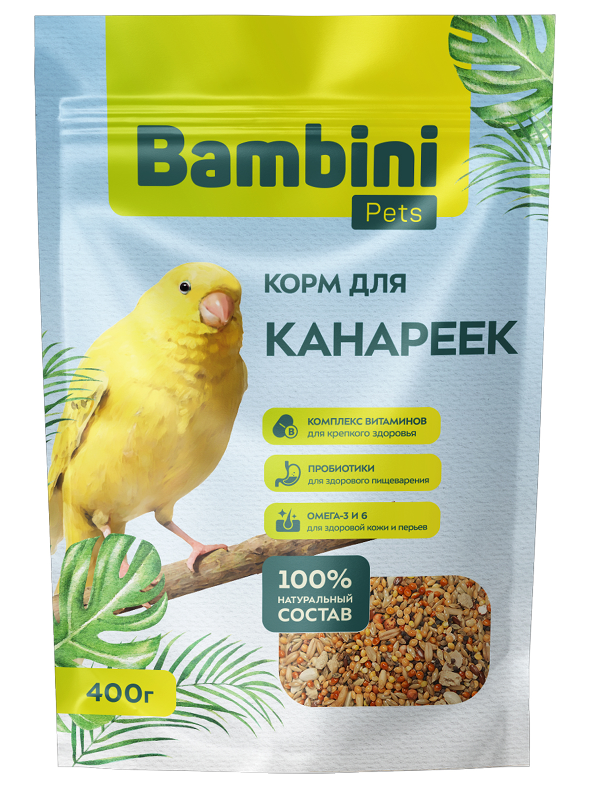 Корм Bambini Pets для канареек, 400гр